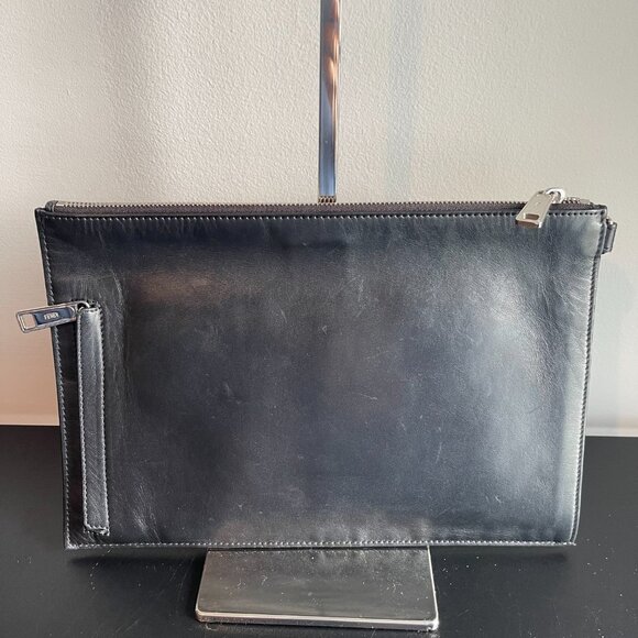 FENDI x Noel Fielding Multicolor Calf Leather Clutch/2nd Bag w/ Strap - Preowned - Picture 3 of 11